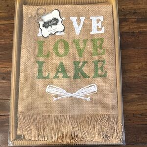 Mud Pie Burlap Love Lake Wall Decor